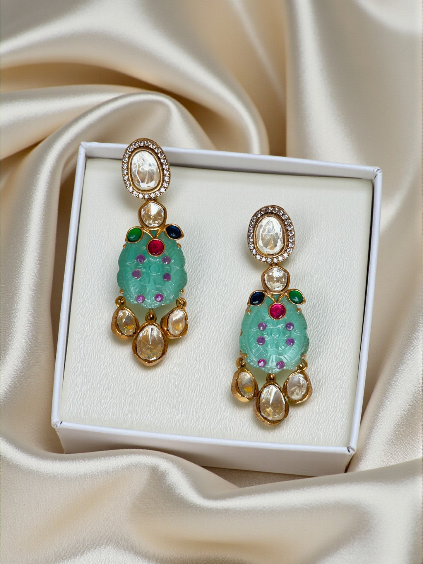 Lavanya Aqua Green Fusion Necklace Set