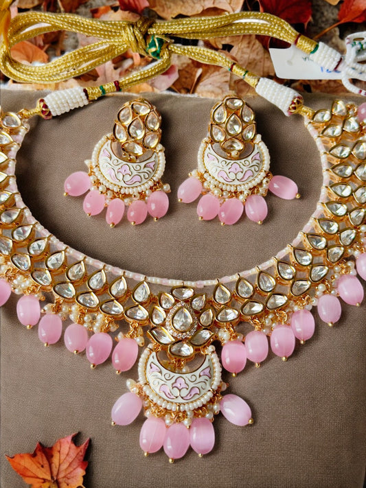 Ratnakar Pachi Kundan Polki Meenakari Necklace Set