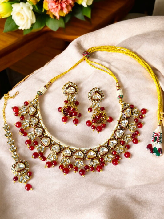 Red Kundan Necklace Set