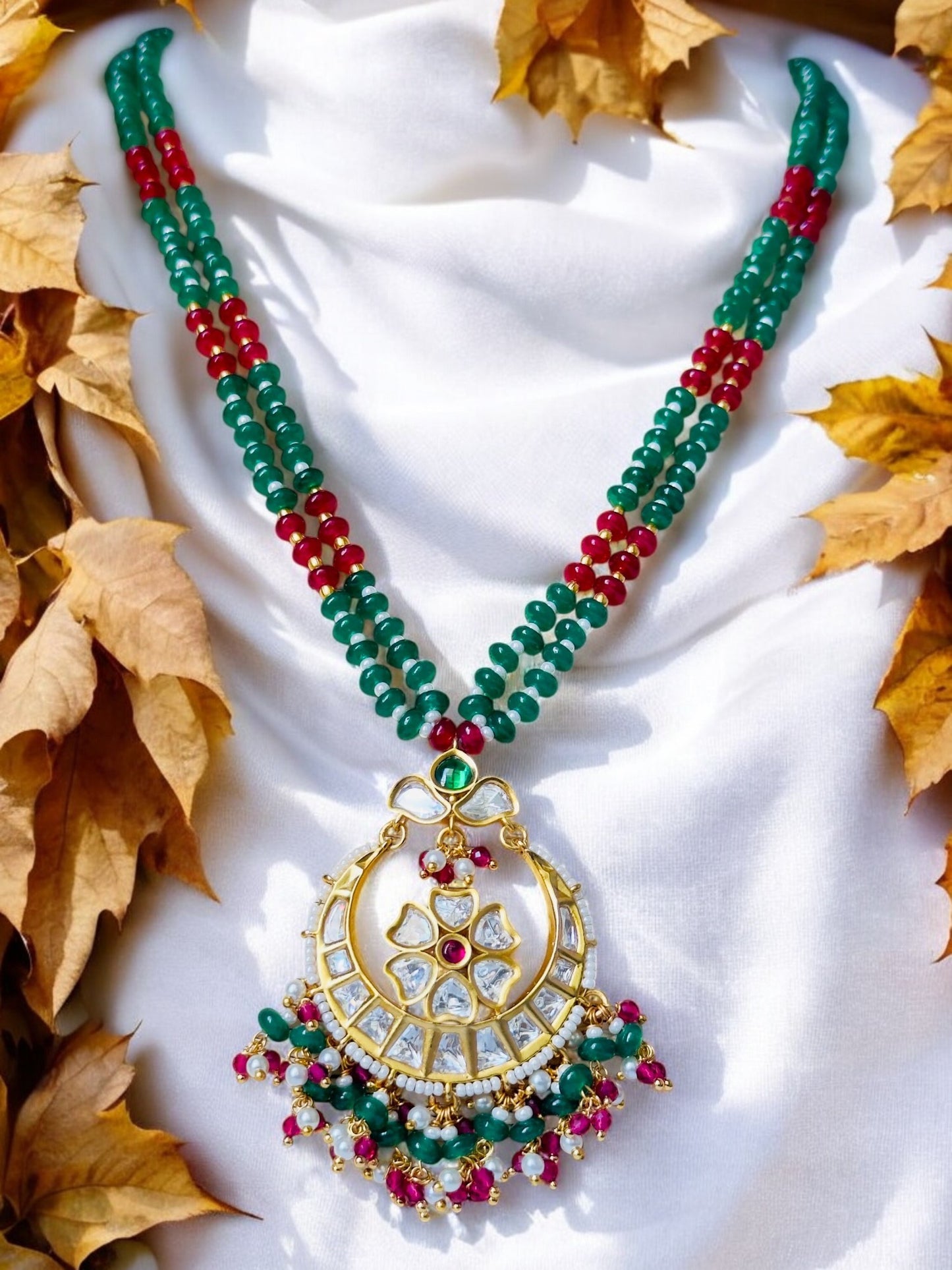 Samaira Pachi Kundan Jadau Necklace Set