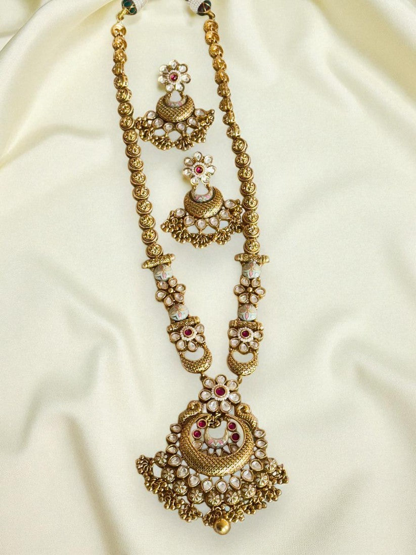 Pratika Meenakari Polki Antique Necklace Set
