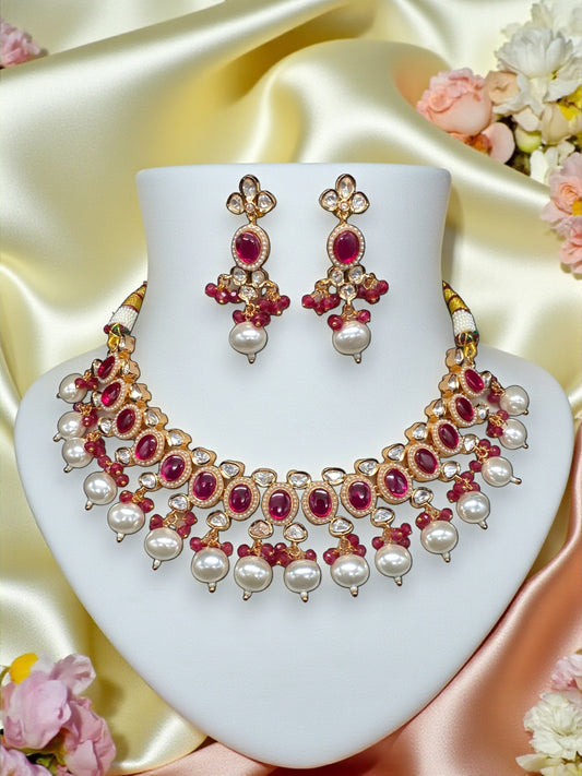 Veera Polki Ruby Necklaces