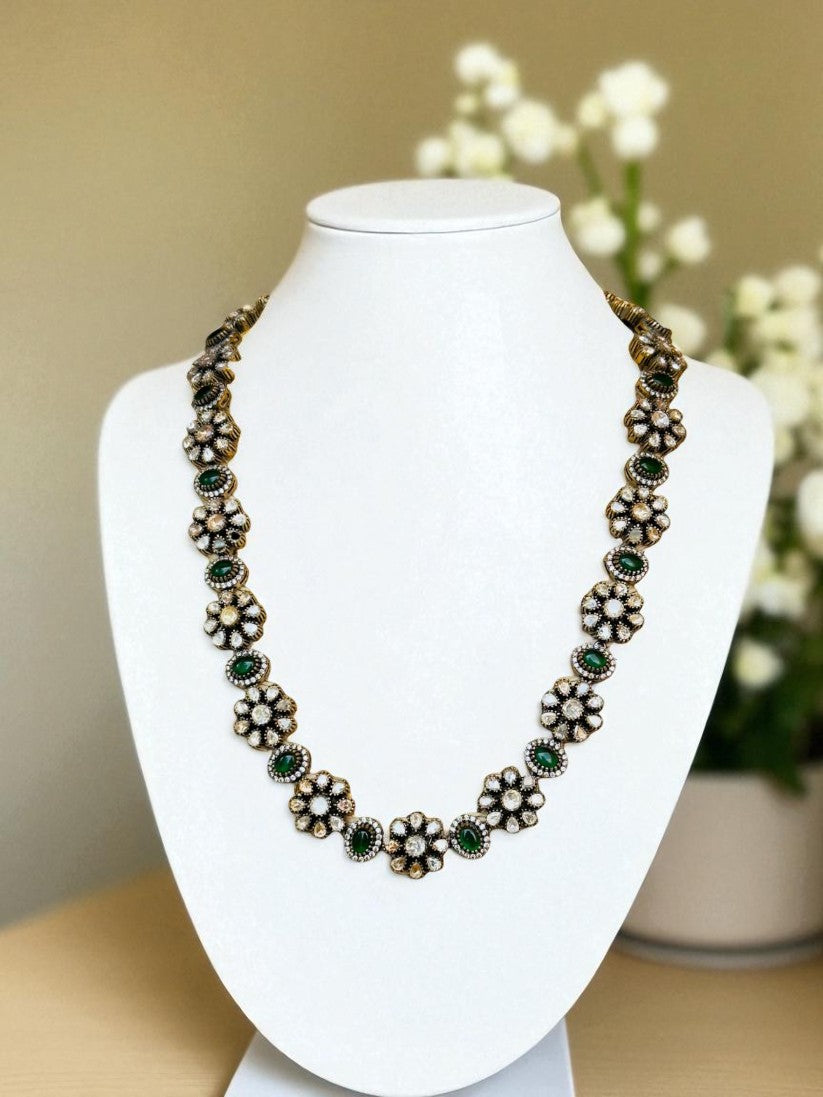 Liza Emerald and Polki Necklace
