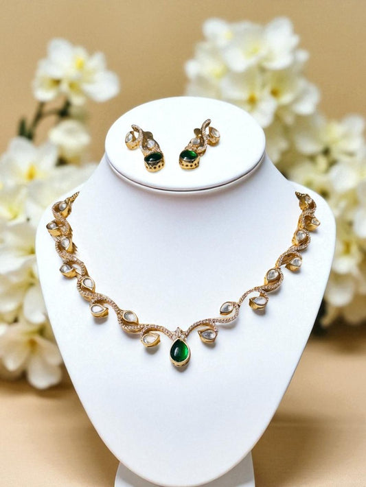 Alia Polki American Diamond Necklace Set