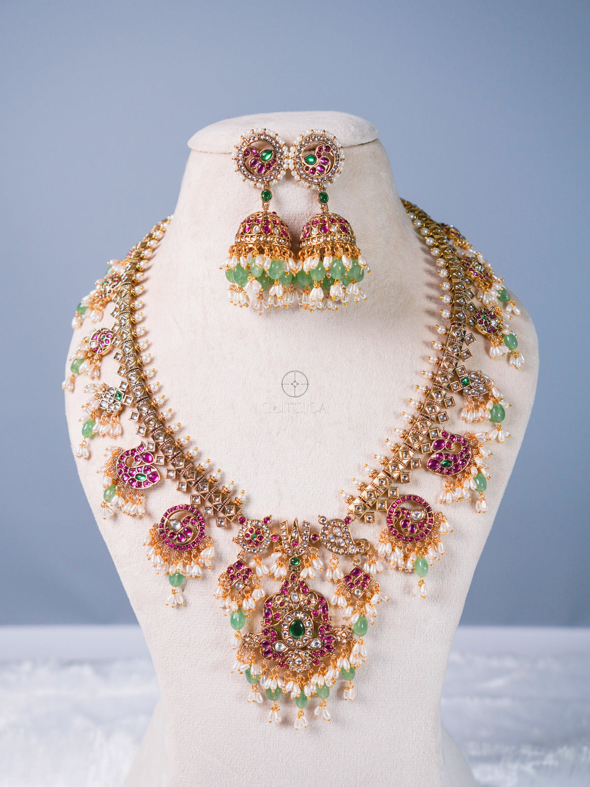 Double Layer Divya Guttapusalu Bridal Necklace Set