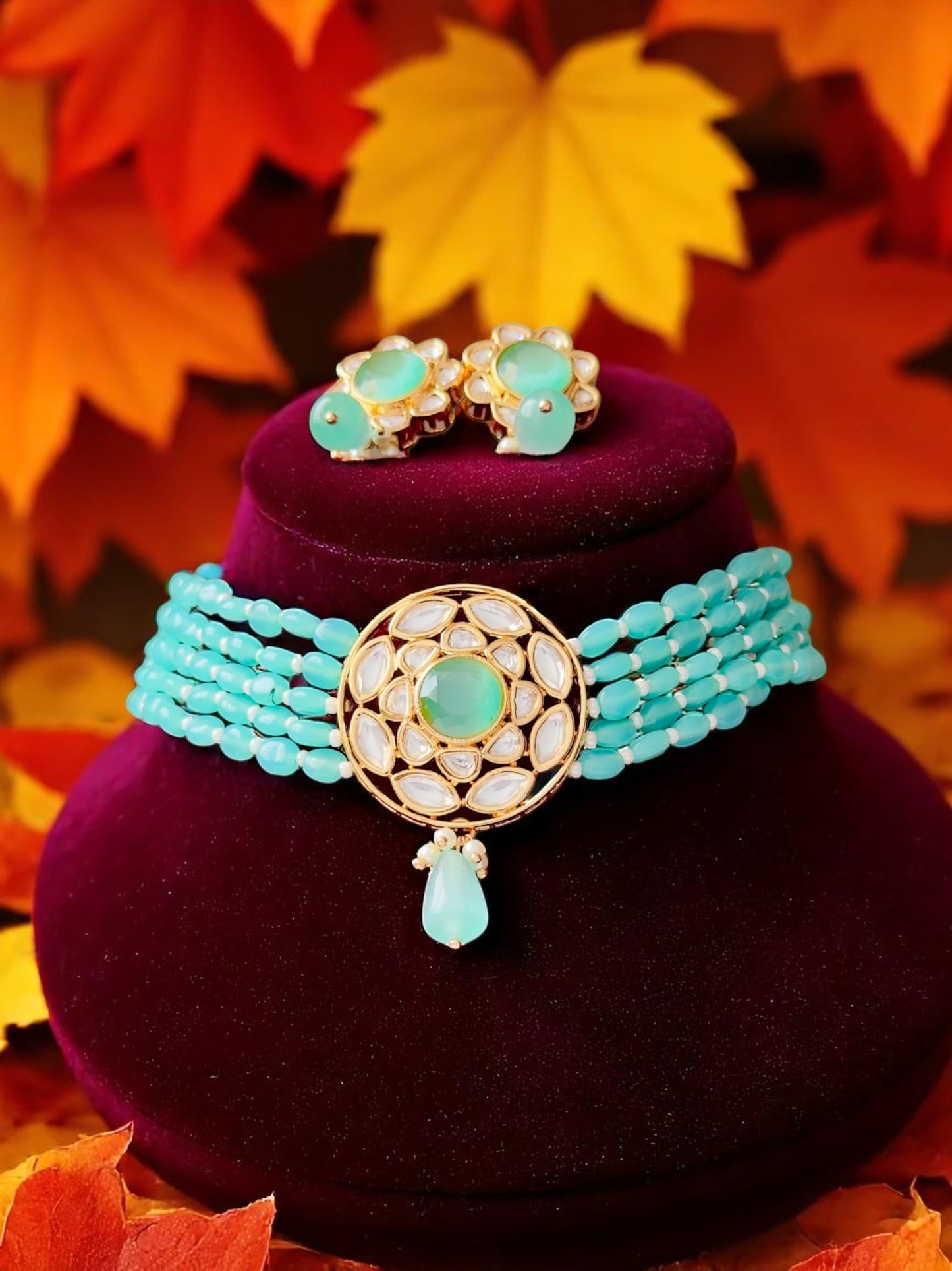 Sea Glass Symphony Pachi Kundan Choker Set
