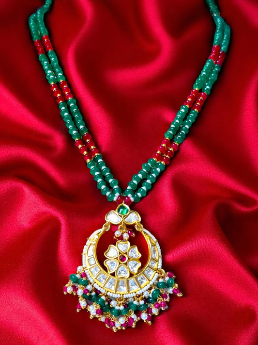Samaira Pachi Kundan Jadau Necklace Set
