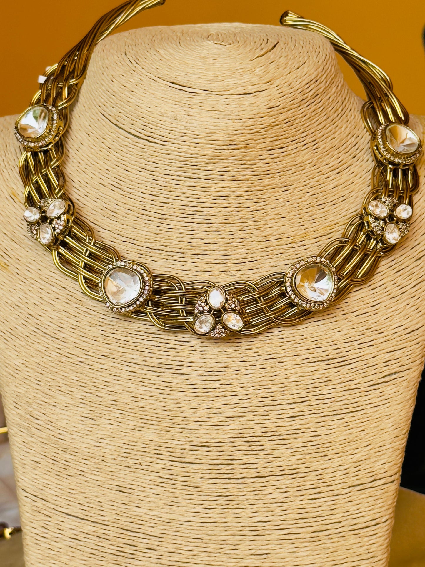 Kanika Moissanite CZ Hasli Necklace Set