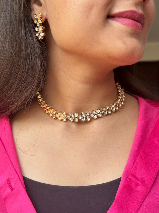 Rosette Luxe Polki Necklace Set