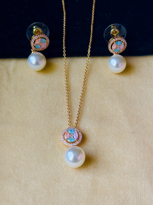 Minimal Milky CZ Necklace Set