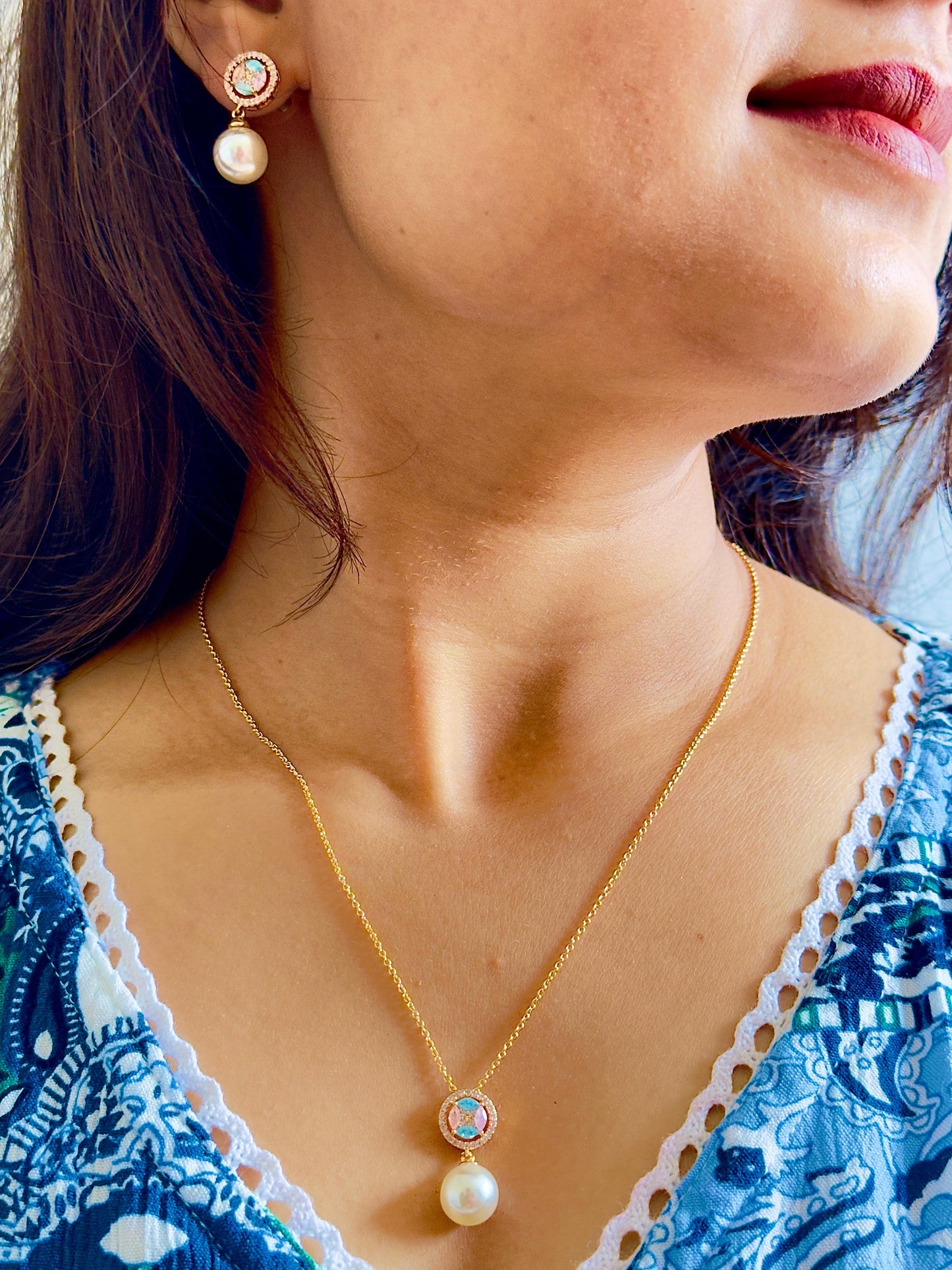 Minimal Milky CZ Necklace Set