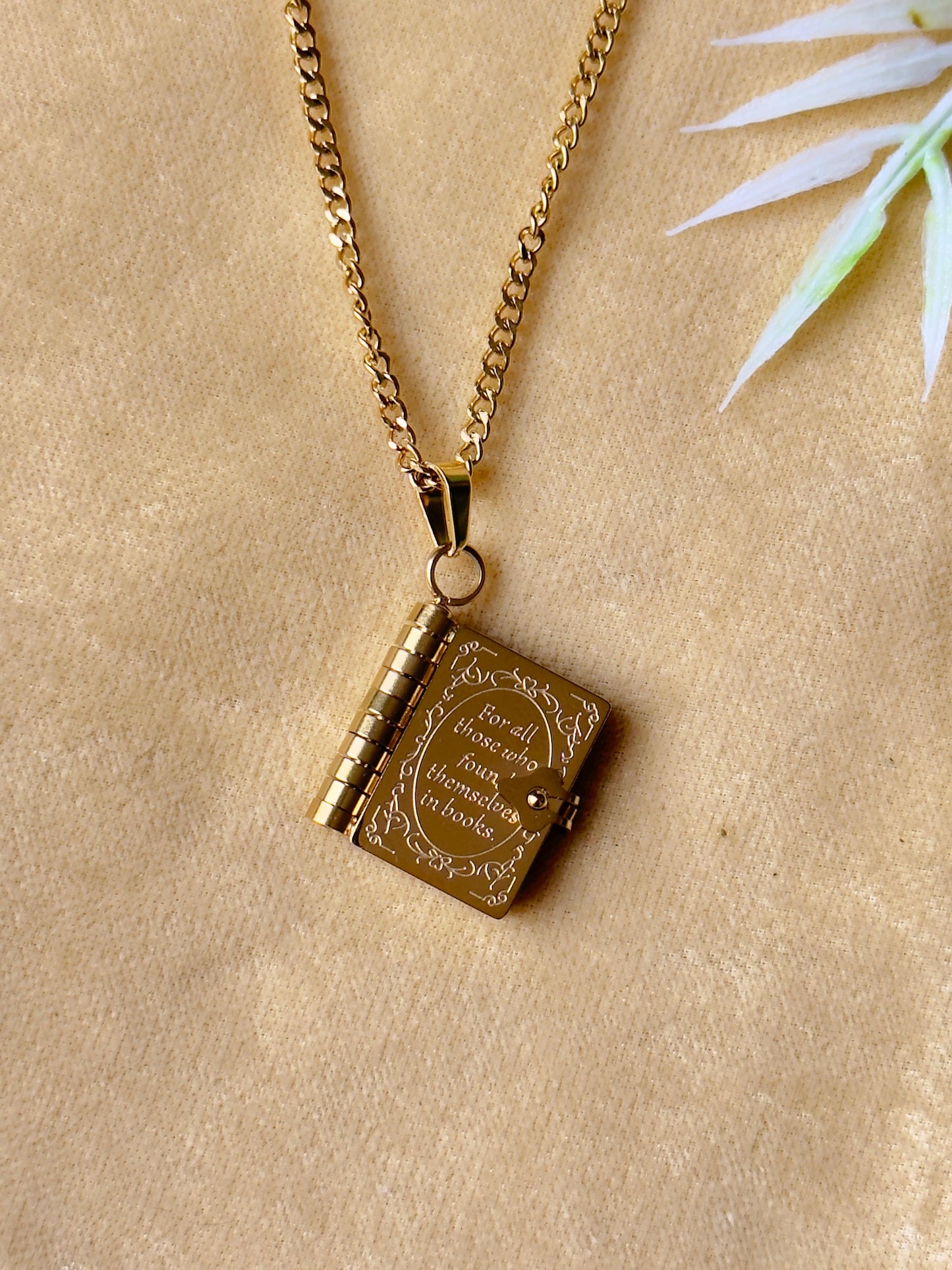 Book Necklace With 18K Gold-plating