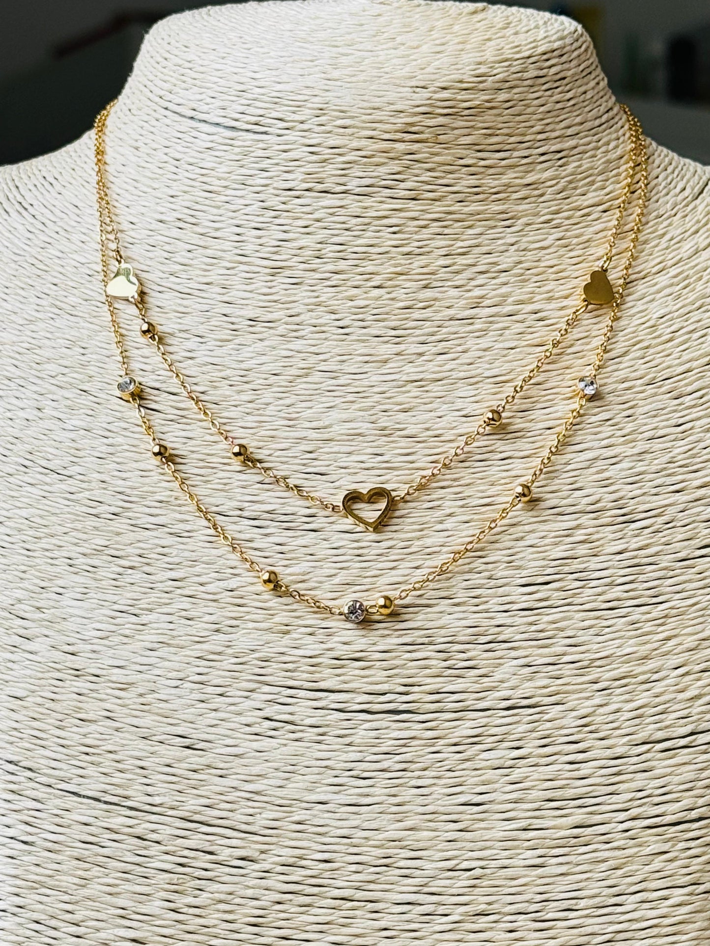 Double Layer Heart Necklace
