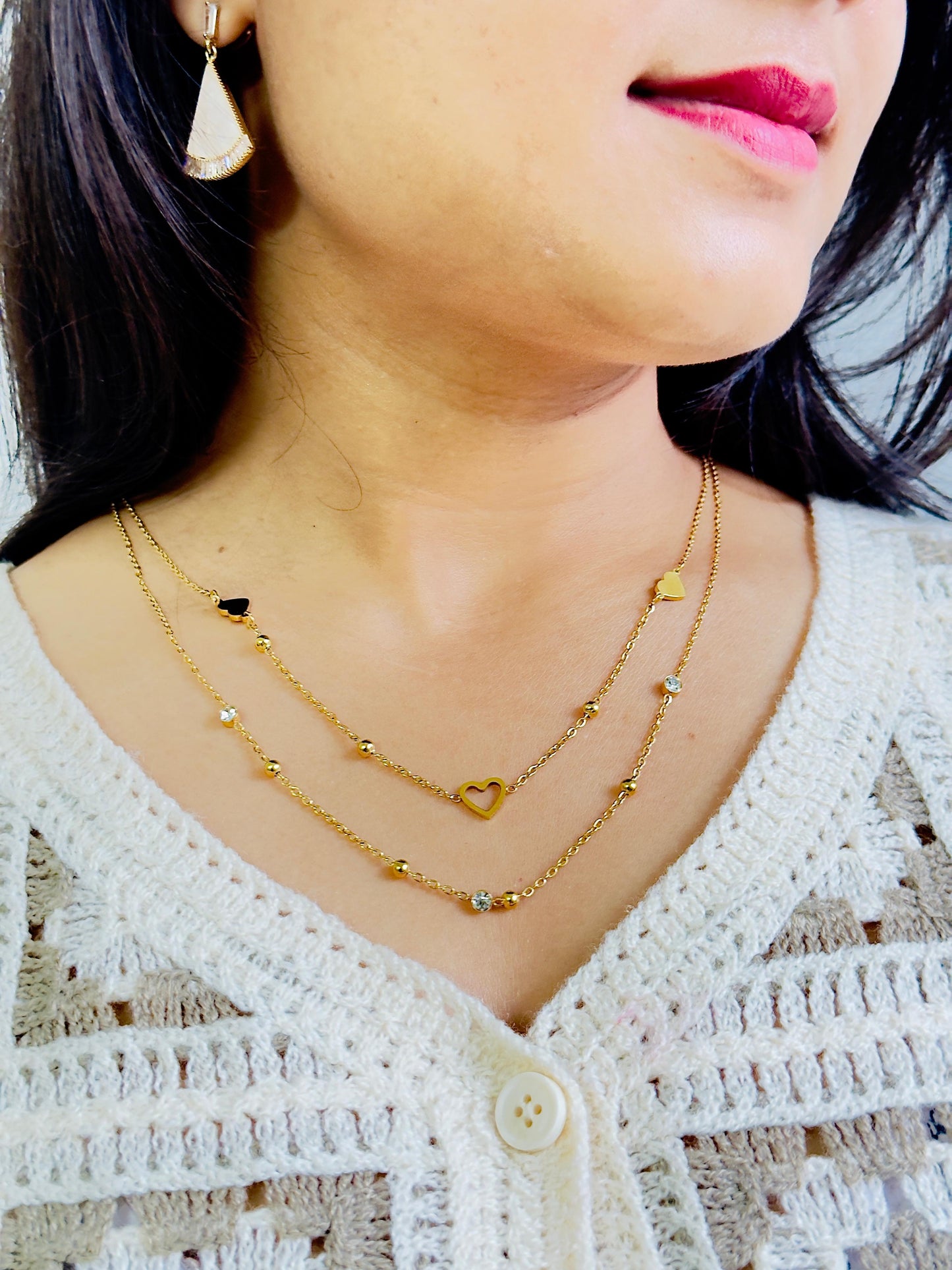 Double Layer Heart Necklace