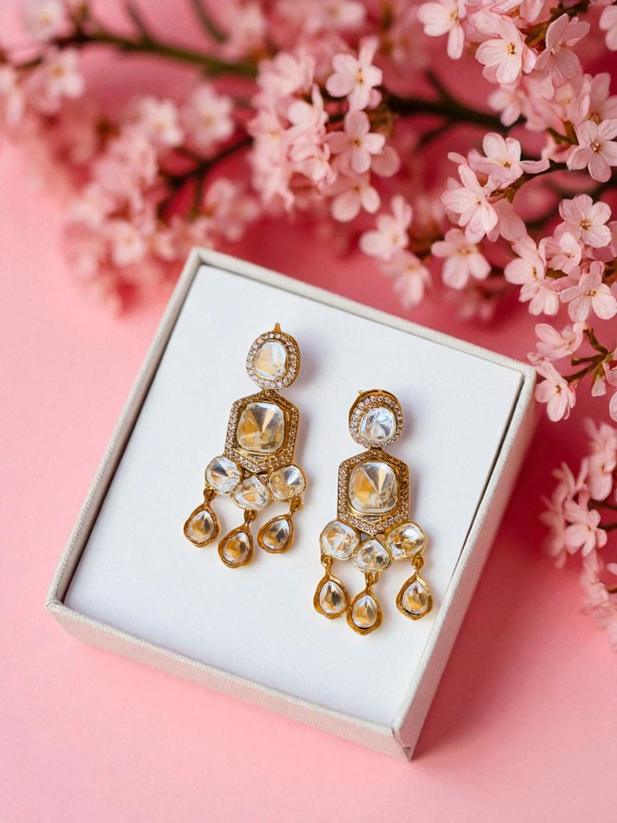 Laasya Kundan Polki Moissanite Necklace Set