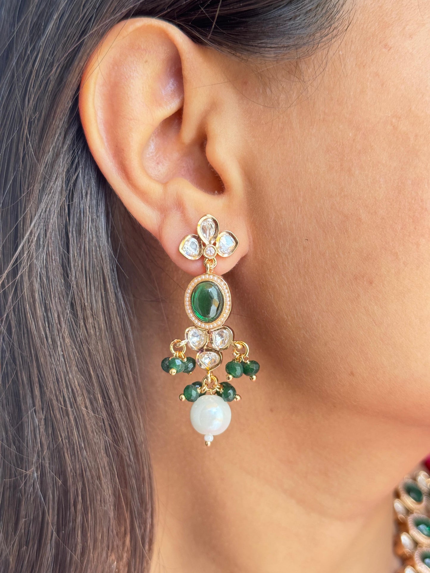 Veera Polki Emerald Necklaces