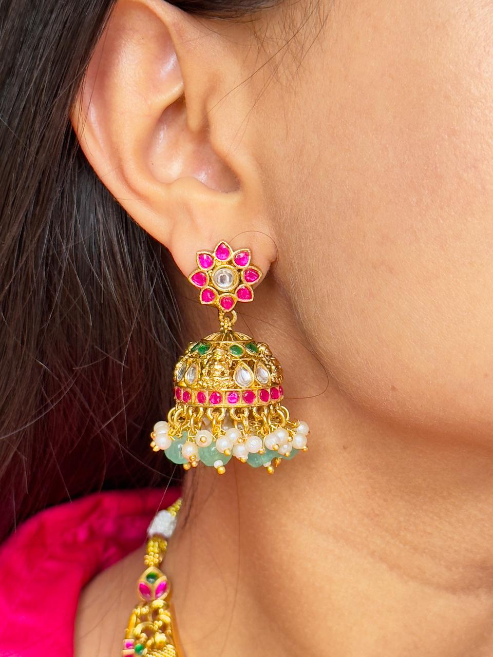 Padmavati Jadau Antique Necklace set