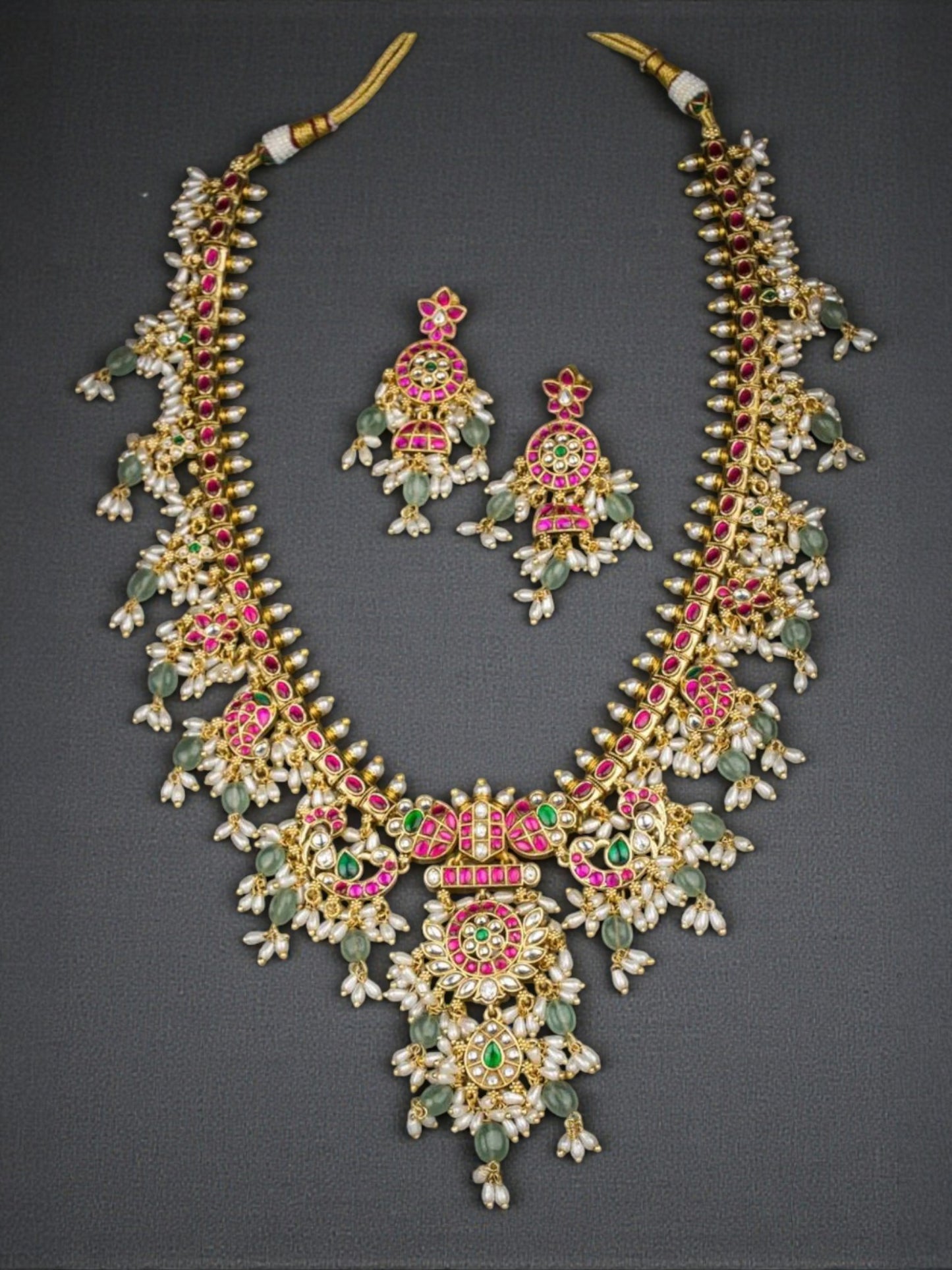 Long Vrinda Jadau Necklace Set