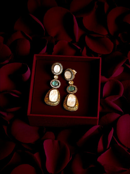 Victorian Mint Green & White Floral Necklace Set