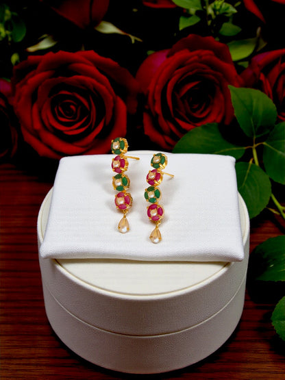 Ragini Ruby and Emerald Pearl Necklace Set