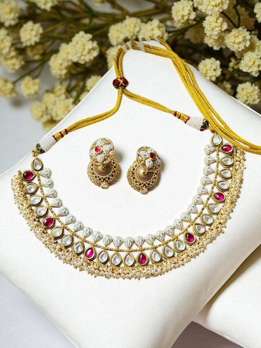 Smriti Meenakari Polki Necklace