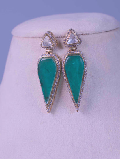 Drop Earrings Emmer Green Doublet Stone