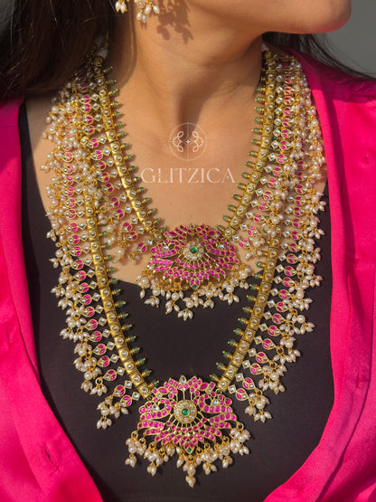 Double Layer Athira Jadau Antique Necklace Set