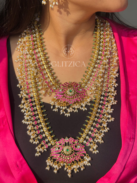 Double Layer Athira Jadau Antique Necklace Set