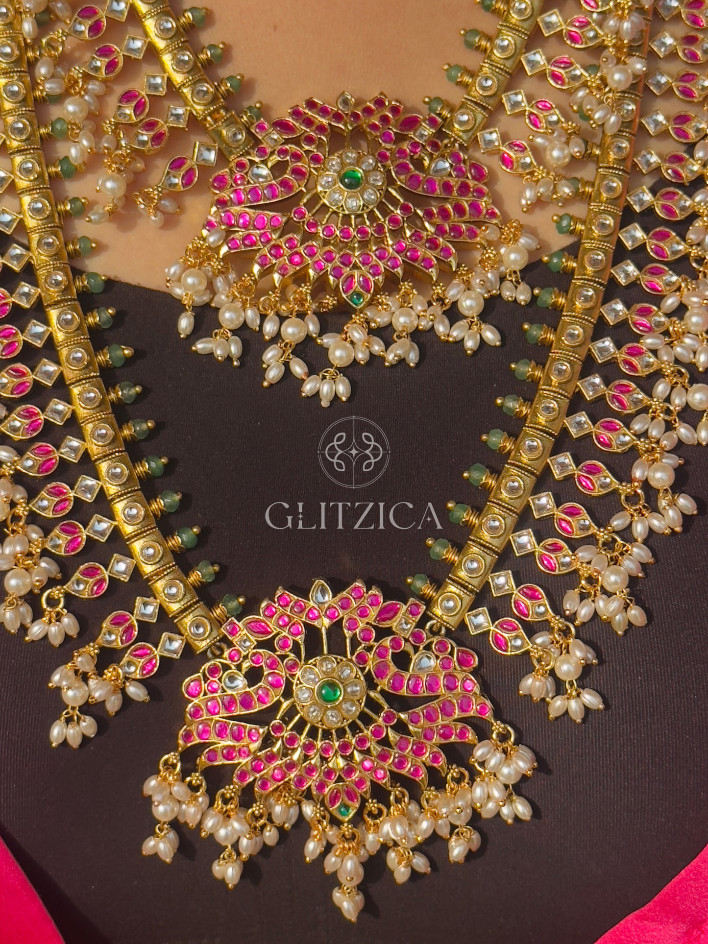 Double Layer Athira Jadau Antique Necklace Set