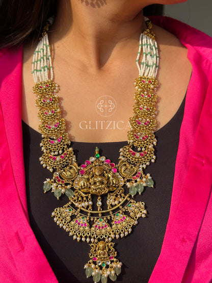 Shiromani Long Jadau Antique Necklace Set