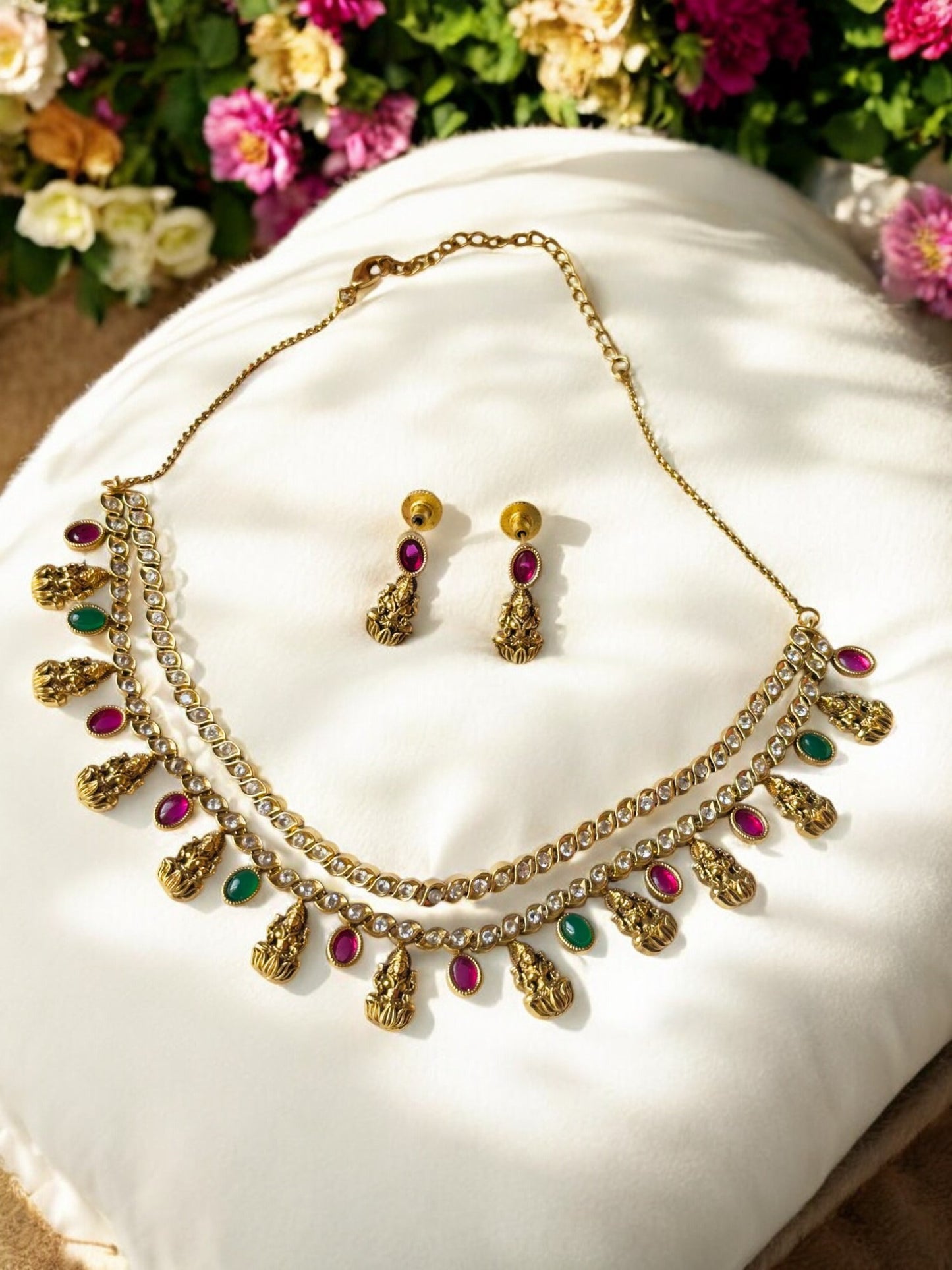 Soundarya Layered Temple Antique Necklace Set