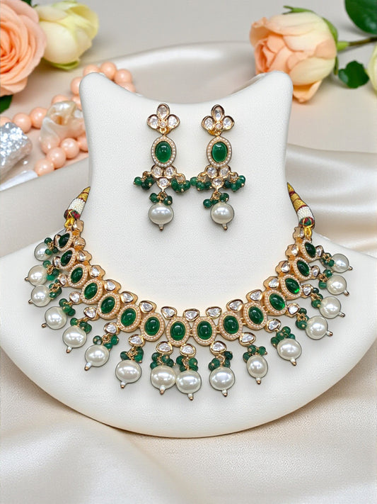 Veera Polki Emerald Necklaces
