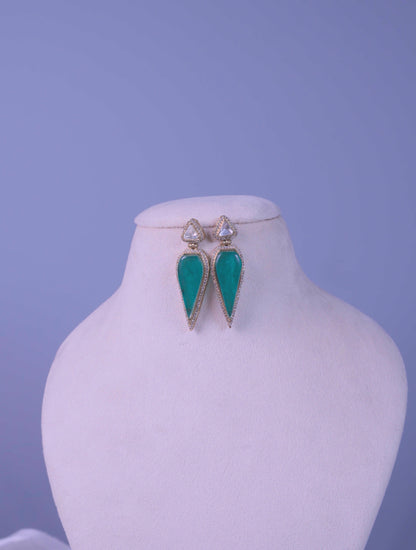 Drop Earrings Emmer Green Doublet Stone