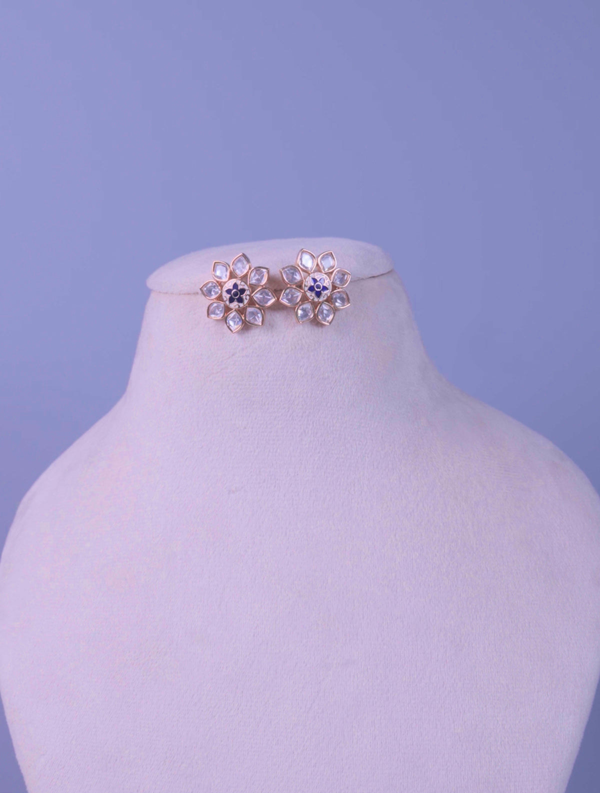 Floral Kundan Stud Earrings