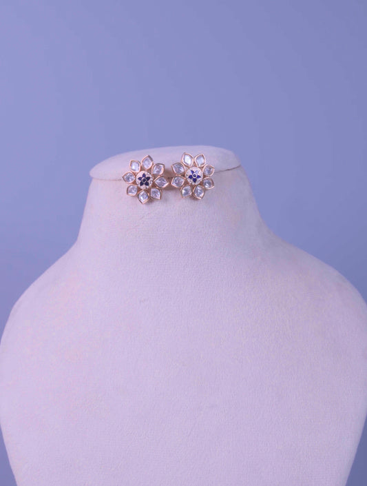 Floral Kundan Stud Earrings