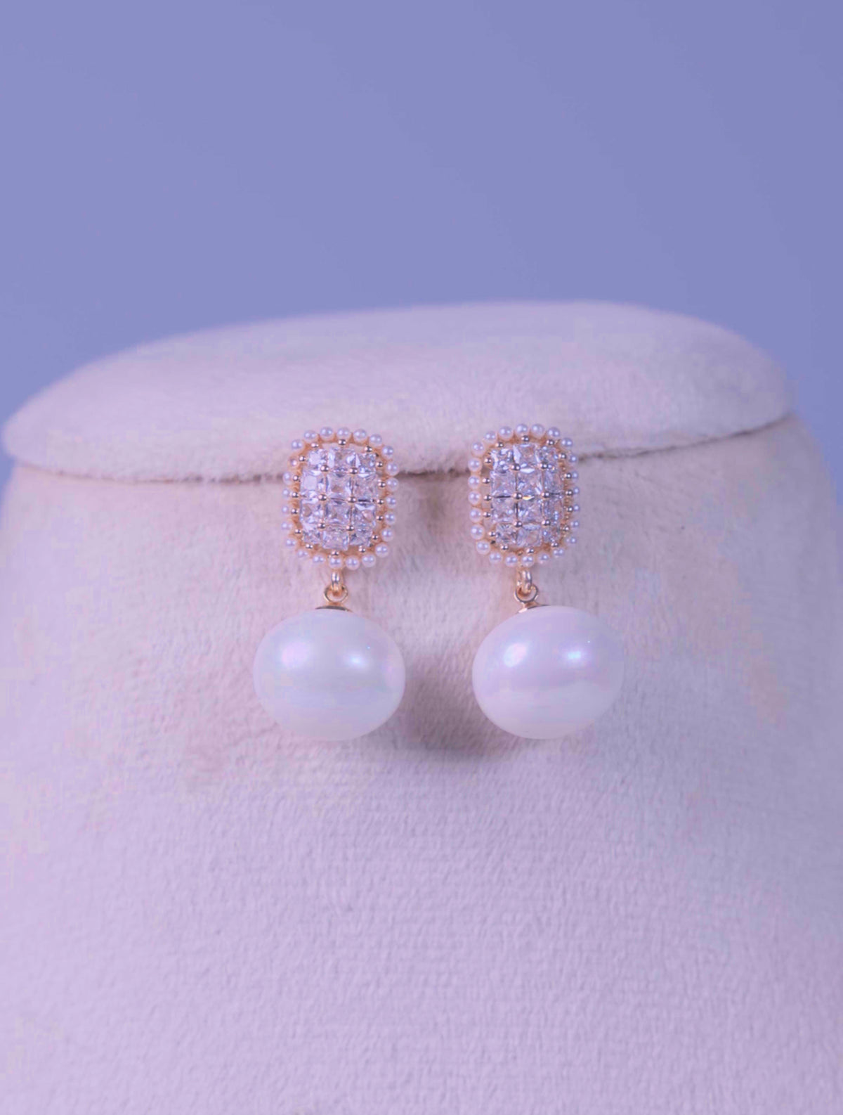 Pearl Drop Stud Earrings