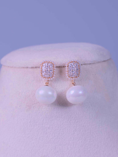 Pearl Drop Stud Earrings