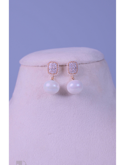 Pearl Drop Stud Earrings