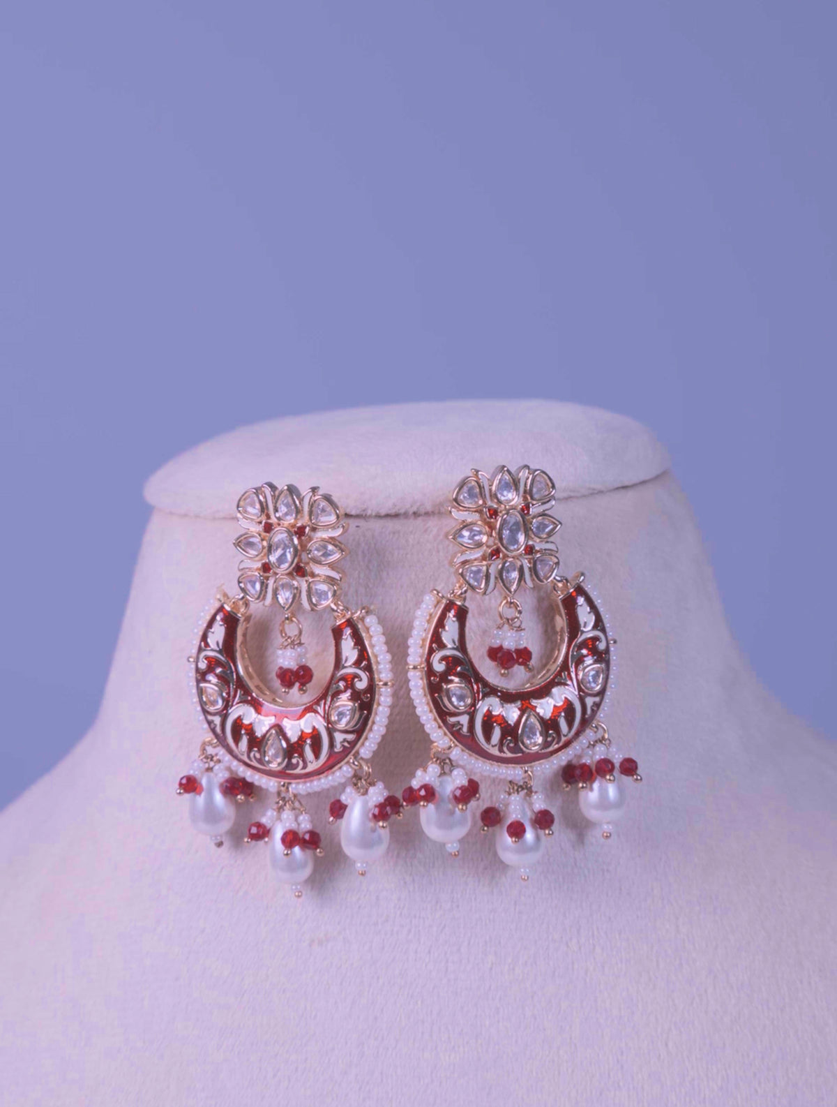 Meenakari Polki Earrings