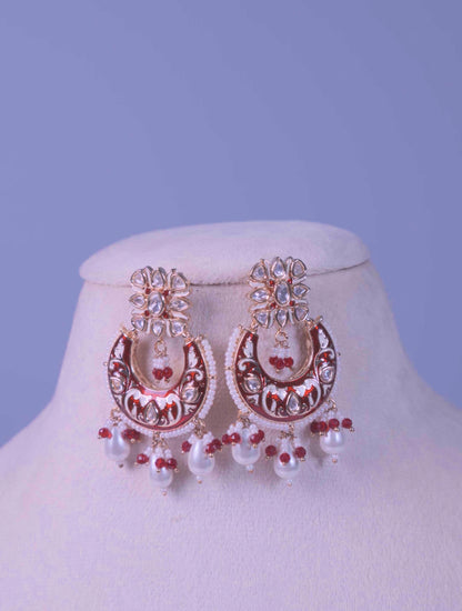 Meenakari Polki Earrings