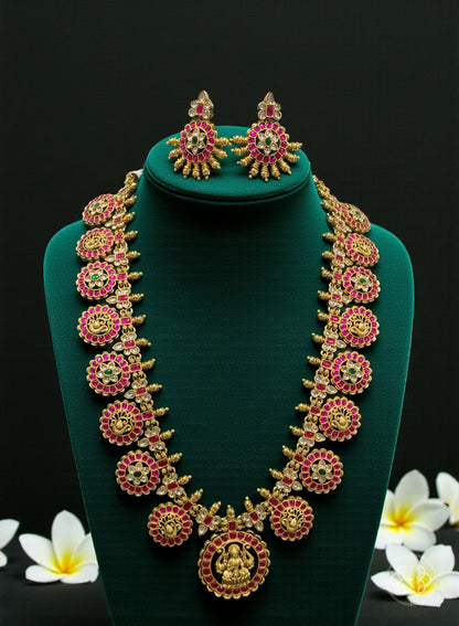 Long Kalyani Jadau Antique Necklace Set