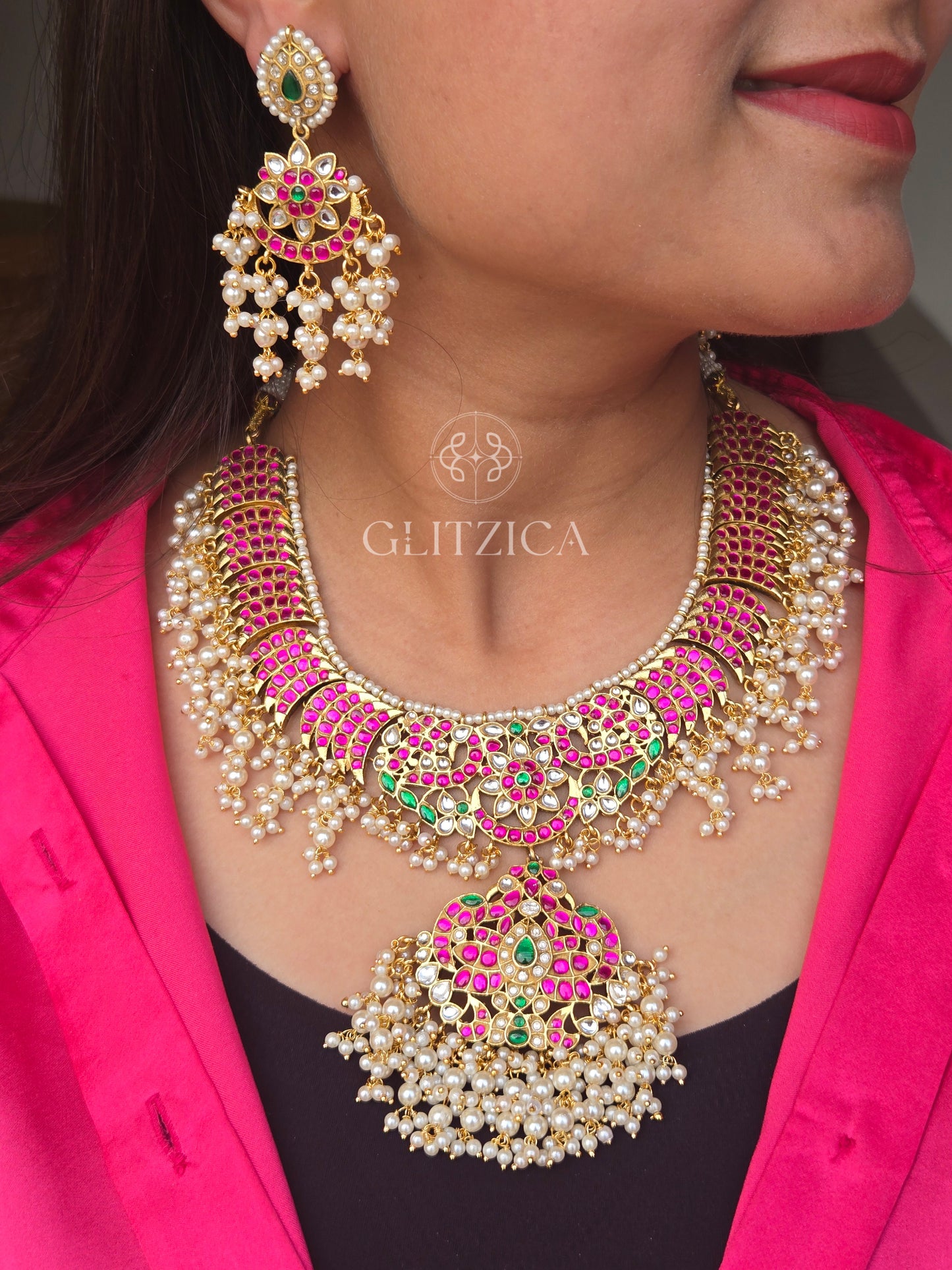 Draupadi Jadau Pendant Necklace Set