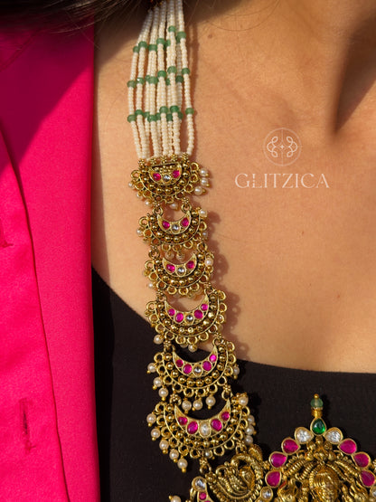 Shiromani Long Jadau Antique Necklace Set