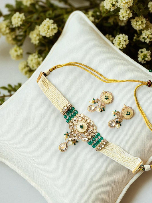 Archie Moissanite Green Choker Set