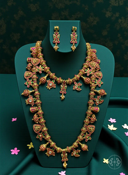 Double Layer Devasree Jadau Antique Necklace Set