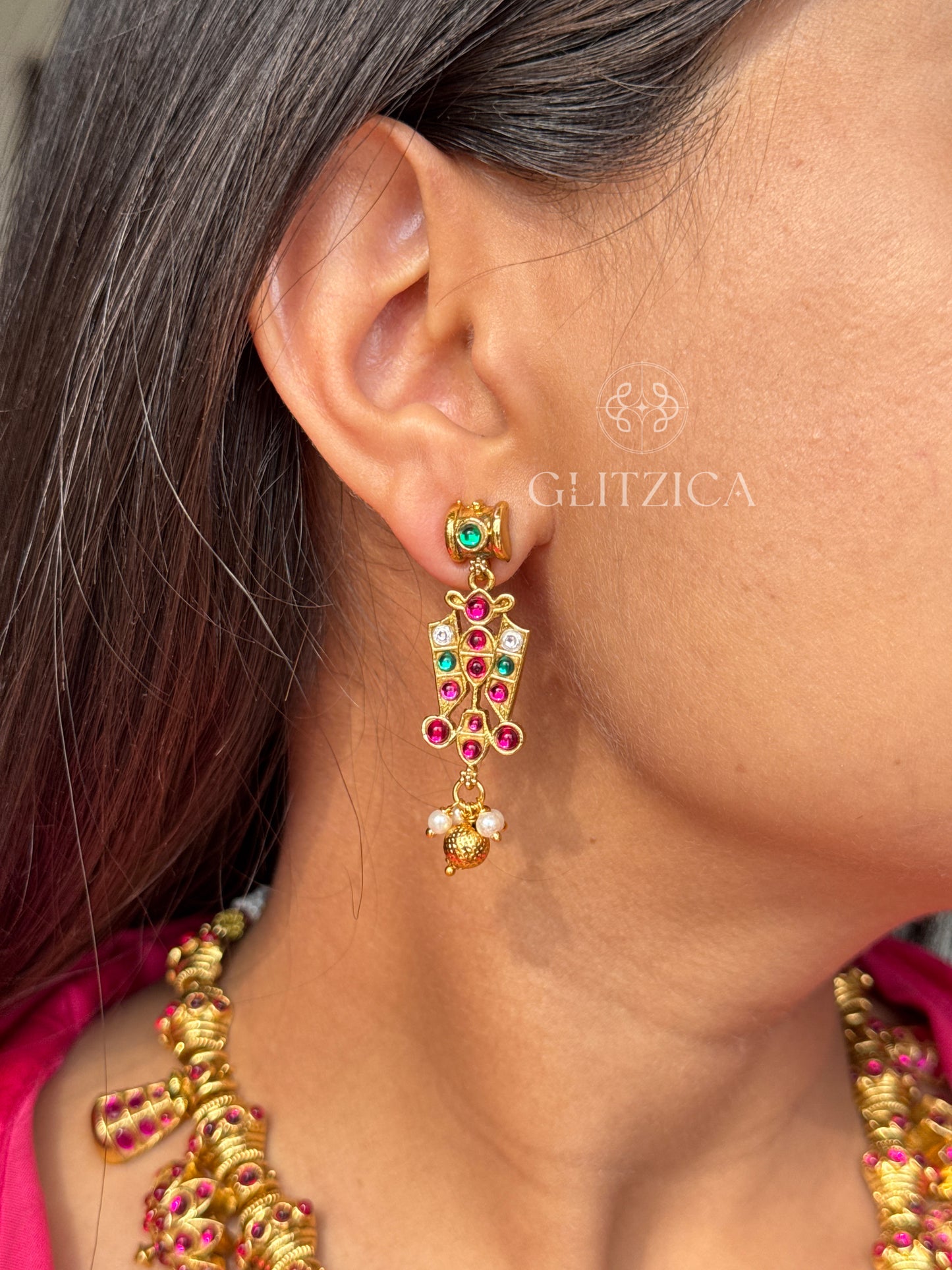 Double Layer Devasree Jadau Antique Necklace Set