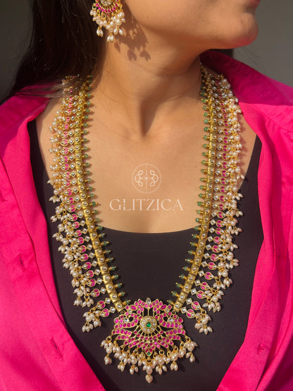 Long Athira Jadau Antique Necklace Set