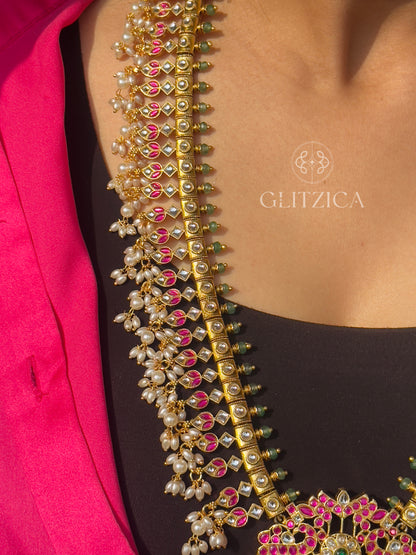 Long Athira Jadau Antique Necklace Set