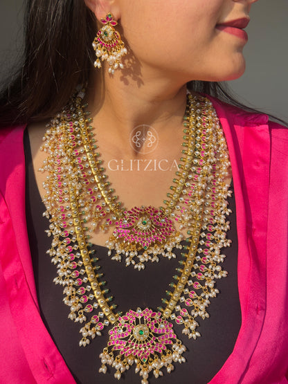 Double Layer Athira Jadau Antique Necklace Set