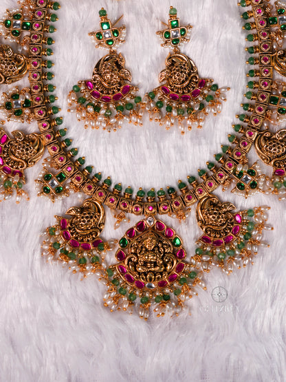 Meenakshi Temple Jadua Kundan Necklace Set